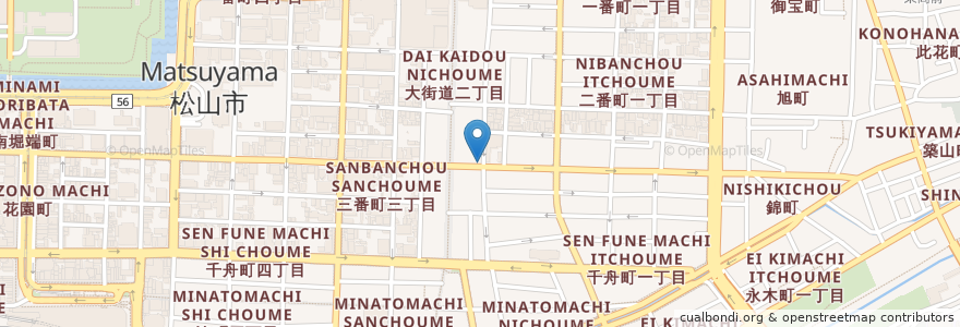 Mapa de ubicacion de とりでん en 日本, 爱媛县, 松山市.