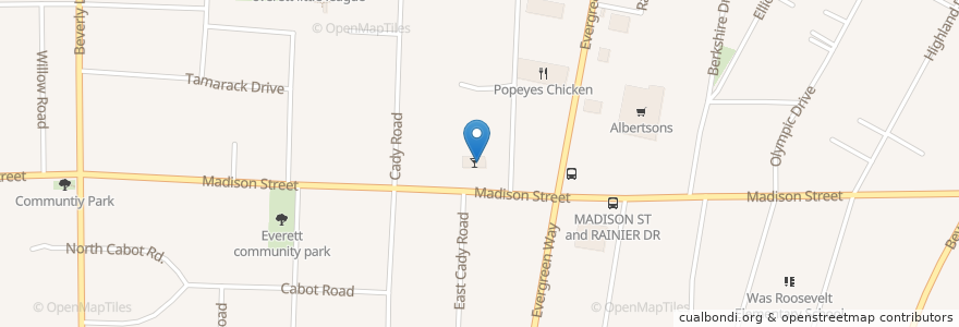 Mapa de ubicacion de Madison Sports Bar en 美利坚合众国/美利堅合眾國, 华盛顿州 / 華盛頓州, Snohomish County, Everett.