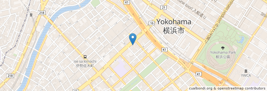Mapa de ubicacion de AVIVA en اليابان, كاناغاوا, 横浜市, 中区.