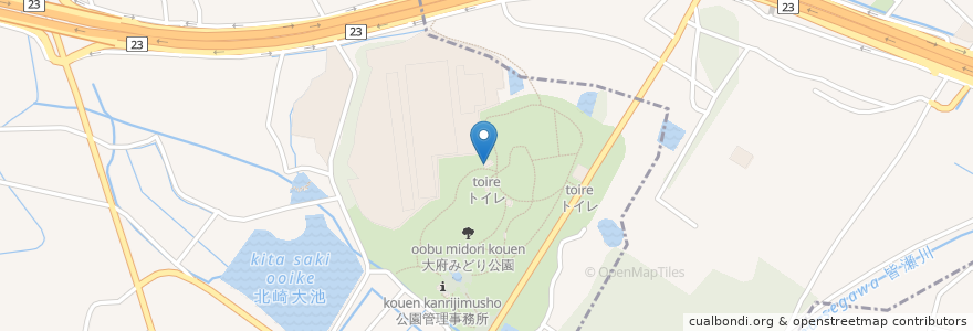 Mapa de ubicacion de トイレ en 日本, 愛知県, 大府市.