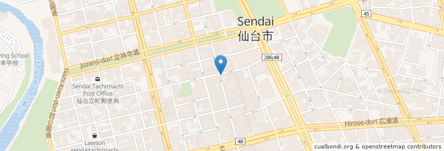 Mapa de ubicacion de とり鉄 en اليابان, 宮城県, 仙台市, 青葉区.