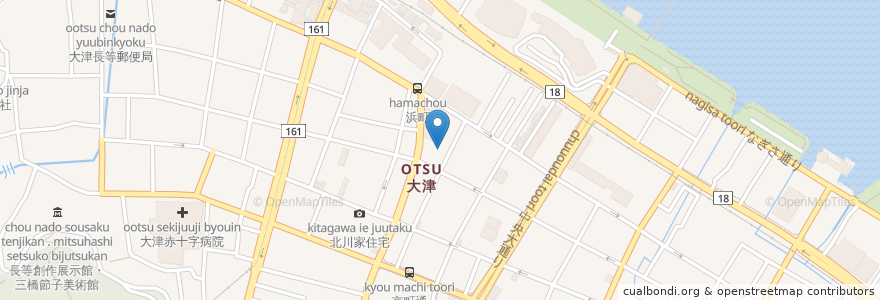 Mapa de ubicacion de 中央市民センター en Japón, Prefectura De Shiga, 大津市.