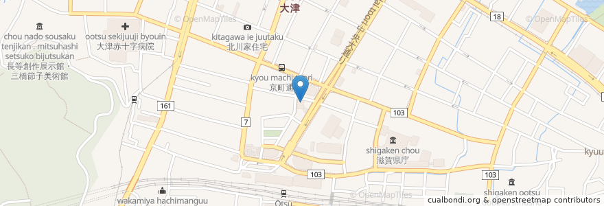 Mapa de ubicacion de 日本基督教団大津教会 en ژاپن, 滋賀県, 大津市.