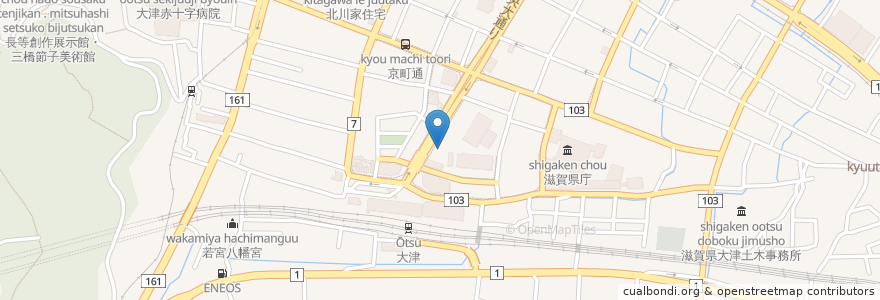 Mapa de ubicacion de 逢坂市民センター en Japan, Präfektur Shiga, 大津市.