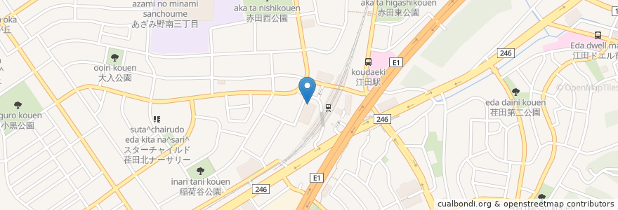 Mapa de ubicacion de Iida Pharmacy en Japan, Kanagawa Prefecture, Yokohama, Aoba Ward.