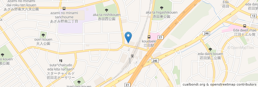 Mapa de ubicacion de トモズ en اليابان, كاناغاوا, 横浜市, 青葉区.