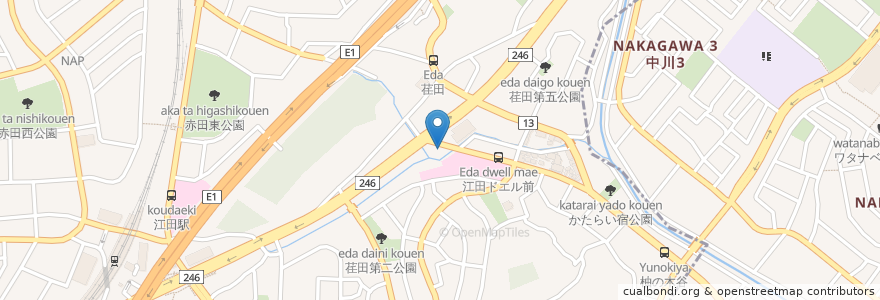 Mapa de ubicacion de 横浜調剤薬局 en 日本, 神奈川縣, 横滨市, 青葉区.