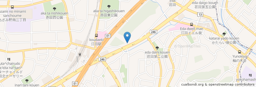 Mapa de ubicacion de 城南信用金庫 en Япония, Канагава, Йокогама, Аоба.