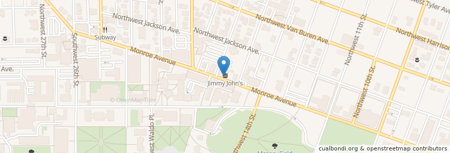 Mapa de ubicacion de Jimmy John's en Estados Unidos Da América, Oregon, Benton County, Corvallis.