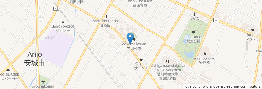 Mapa de ubicacion de 大山公民館 en 日本, 愛知県, 安城市.