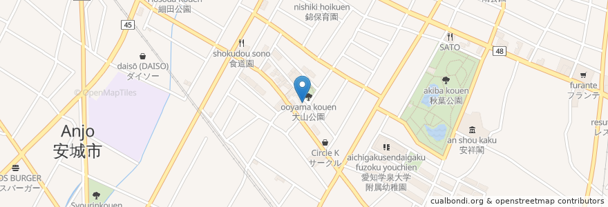 Mapa de ubicacion de 秋葉神社 en 日本, 愛知県, 安城市.