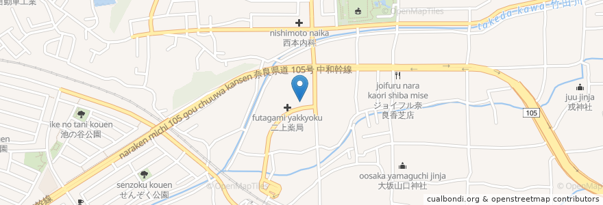 Mapa de ubicacion de パティスリィ プイックプイック en Japan, 奈良県, 香芝市.