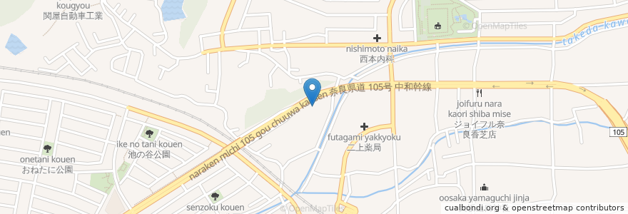 Mapa de ubicacion de 医療法人翠悠会 en اليابان, 奈良県, 香芝市.