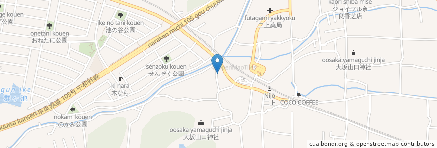 Mapa de ubicacion de デイサービス希 en 日本, 奈良県, 香芝市.