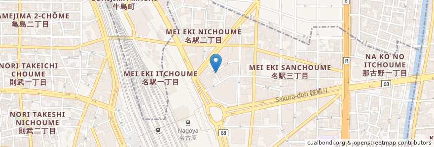Mapa de ubicacion de Light Cafe en 일본, 아이치현, 나고야 시, 中村区.