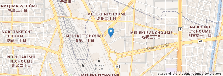 Mapa de ubicacion de 三井のリパーク en Japan, 愛知県, Nagoya, 中村区.