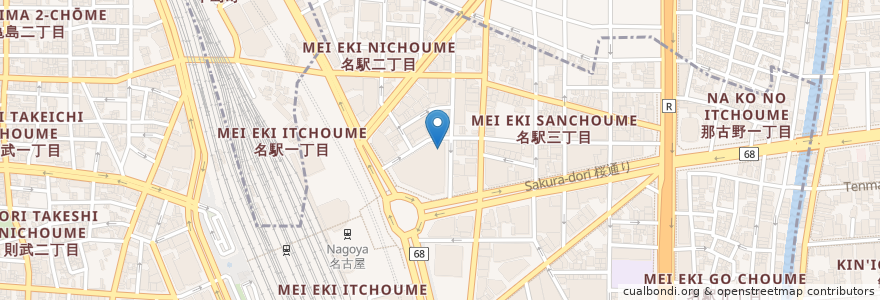 Mapa de ubicacion de タリーズコーヒー en Jepun, 愛知県, 名古屋市, 中村区.