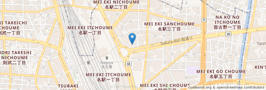 Mapa de ubicacion de 三菱東京UFJ銀行 en 日本, 愛知県, 名古屋市, 中村区.