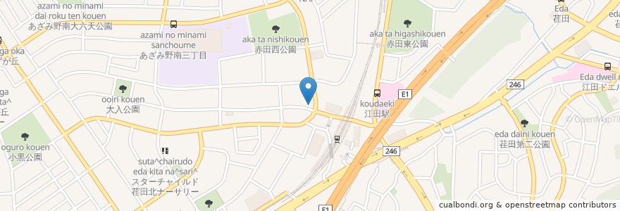 Mapa de ubicacion de 千年の宴 en ژاپن, 神奈川県, 横浜市, 青葉区.