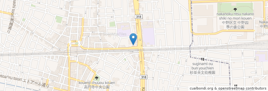 Mapa de ubicacion de 保育室高円寺 en Japão, Tóquio, 杉並区.