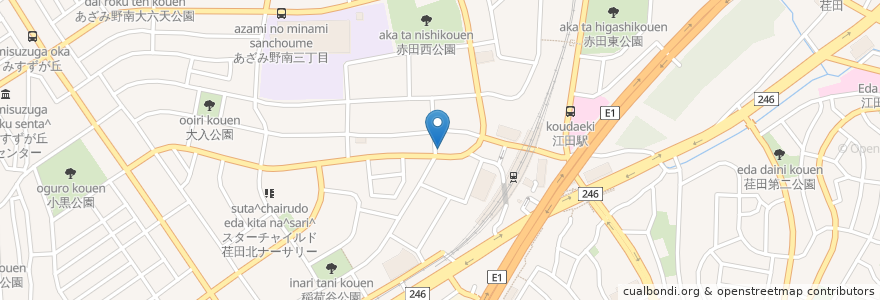 Mapa de ubicacion de つたの葉デンタルクリニック en ژاپن, 神奈川県, 横浜市, 青葉区.
