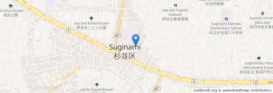 Mapa de ubicacion de 阿佐谷南児童館 en Japon, Tokyo, 杉並区.