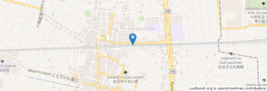 Mapa de ubicacion de 高円寺東高架下自転車駐車場 en Jepun, 東京都, 杉並区.