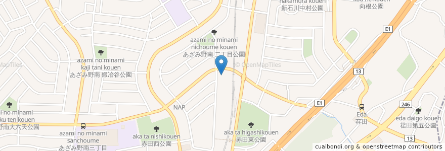 Mapa de ubicacion de ライフコミューンあざみ野 en Jepun, 神奈川県, 横浜市, 青葉区.