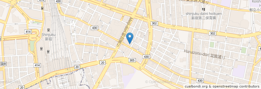 Mapa de ubicacion de ごまや en 日本, 東京都, 新宿区.