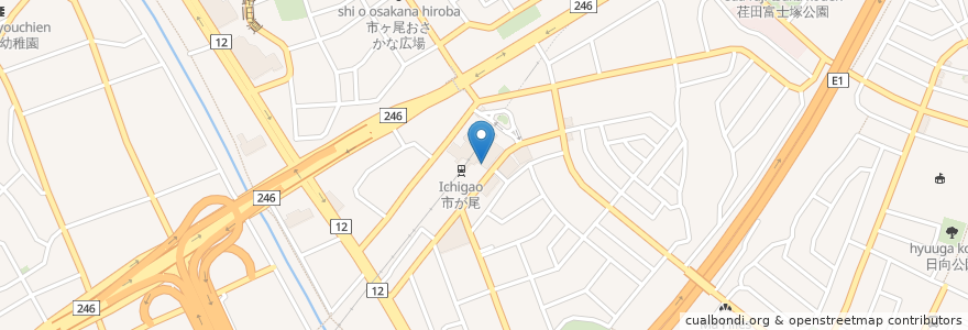 Mapa de ubicacion de 大戸屋 en 日本, 神奈川県, 横浜市, 青葉区.