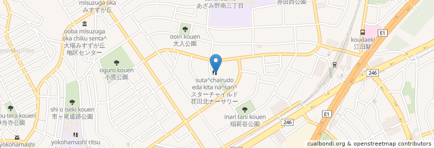 Mapa de ubicacion de スターチャイルド en 日本, 神奈川縣, 横滨市, 青葉区.