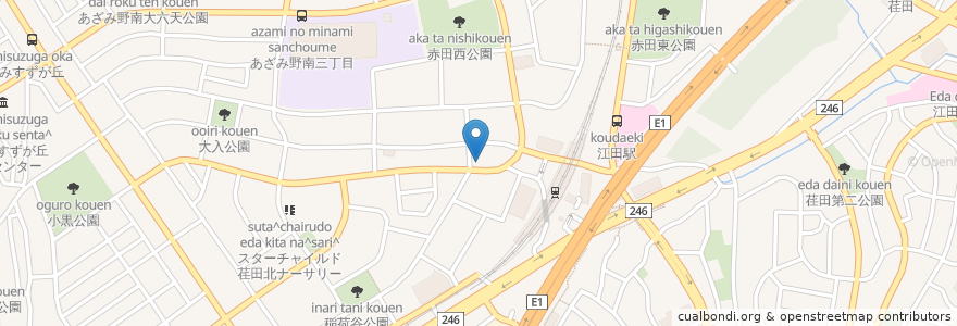 Mapa de ubicacion de 横浜銀行 en ژاپن, 神奈川県, 横浜市, 青葉区.