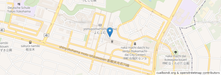 Mapa de ubicacion de ドトール en Japón, Prefectura De Kanagawa, Yokohama, 都筑区.