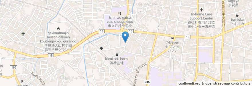Mapa de ubicacion de 三峰神社 en Japón, Prefectura De Saitama, 川越市.