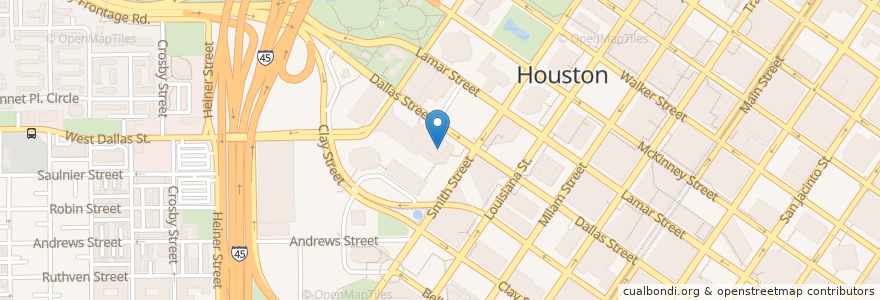 Mapa de ubicacion de Chick-fil-A Express en Verenigde Staten, Texas, Houston, Harris County.