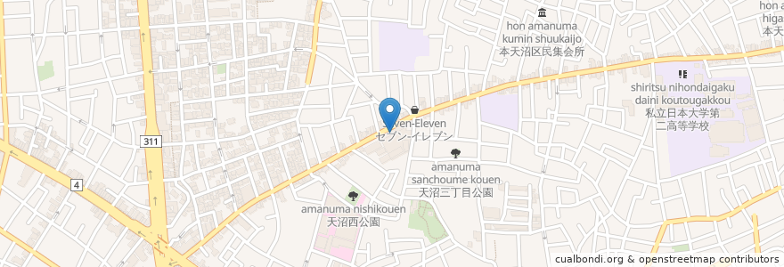 Mapa de ubicacion de 天沼区民集会所 en Japan, Tokio, 杉並区.