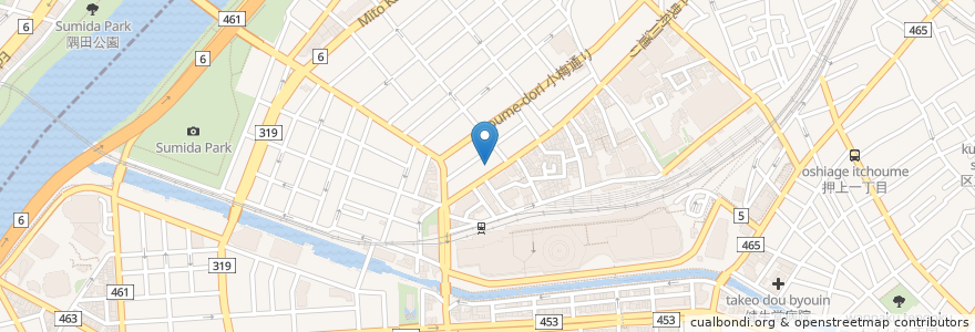 Mapa de ubicacion de 薬師湯 en 日本, 东京都/東京都, 墨田区.
