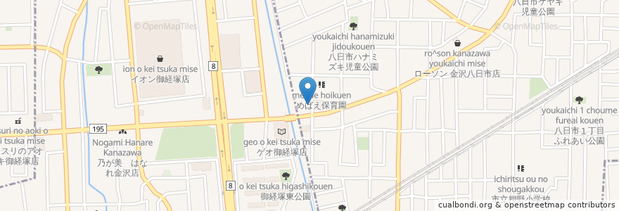 Mapa de ubicacion de 北國銀行八日市支店 en Giappone, Prefettura Di Ishikawa, 金沢市, 野々市市.