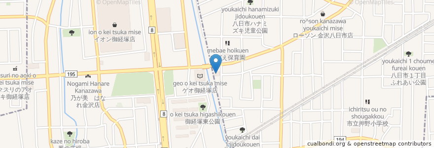 Mapa de ubicacion de 吉田歯科クリニック en Japon, Préfecture D'Ishikawa, 金沢市, 野々市市.
