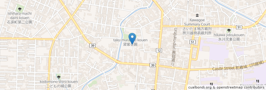Mapa de ubicacion de 大蓮寺 en Japonya, 埼玉県, 川越市.