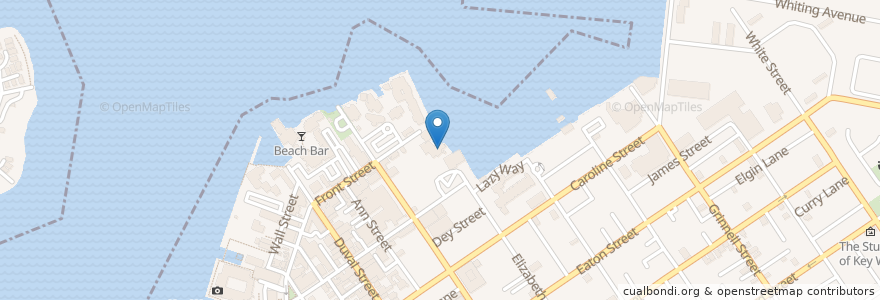Mapa de ubicacion de The Commodore's Boathouse Bar And Grill en 美利坚合众国/美利堅合眾國, 佛罗里达州/佛羅里達州, 门罗县/門羅郡.