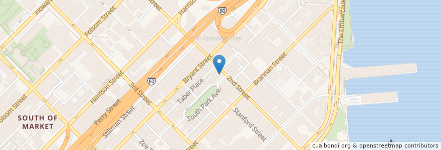Mapa de ubicacion de Blue Bottle Coffee en 미국, 캘리포니아주, 샌프란시스코, 샌프란시스코.