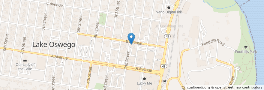 Mapa de ubicacion de Chuck's Place en Amerika Syarikat, Oregon, Clackamas County, Lake Oswego.