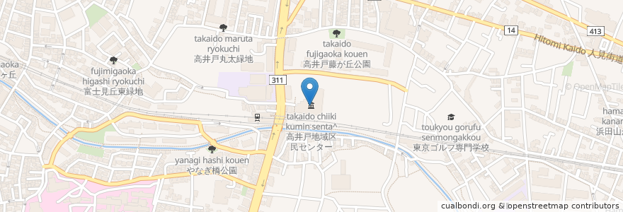 Mapa de ubicacion de 高井戸地域区民センター en ژاپن, 東京都, 杉並区.