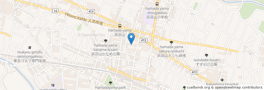 Mapa de ubicacion de 浜田山みどりの里 en 日本, 東京都, 杉並区.