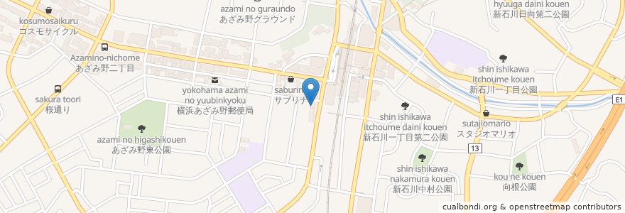Mapa de ubicacion de Kクリニック en Japon, Préfecture De Kanagawa, 横浜市, 青葉区.
