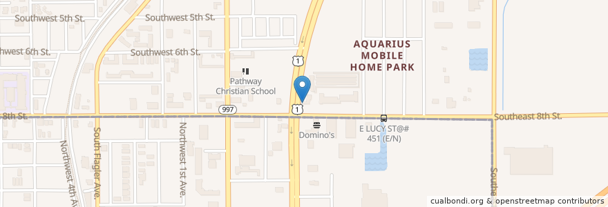 Mapa de ubicacion de Mobil en Amerika Syarikat, Florida, Miami-Dade County, Homestead.