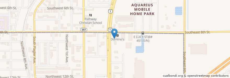 Mapa de ubicacion de Dunkin' Donuts en Stati Uniti D'America, Florida, Contea Di Miami-Dade.