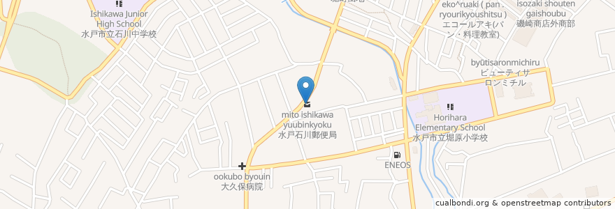 Mapa de ubicacion de 水戸石川郵便局 en اليابان, إيباراكي, 水戸市.