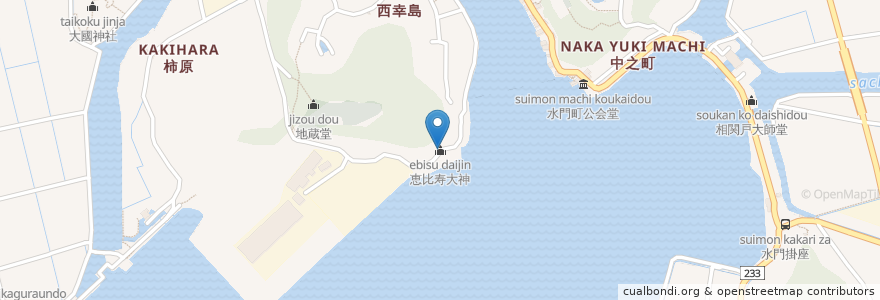 Mapa de ubicacion de 恵比寿大神 en 日本, 岡山県, 岡山市, 東区.